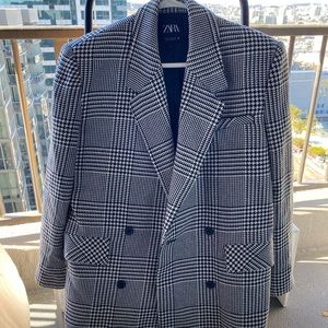 Zara Black and White Blazer Jacket Size M